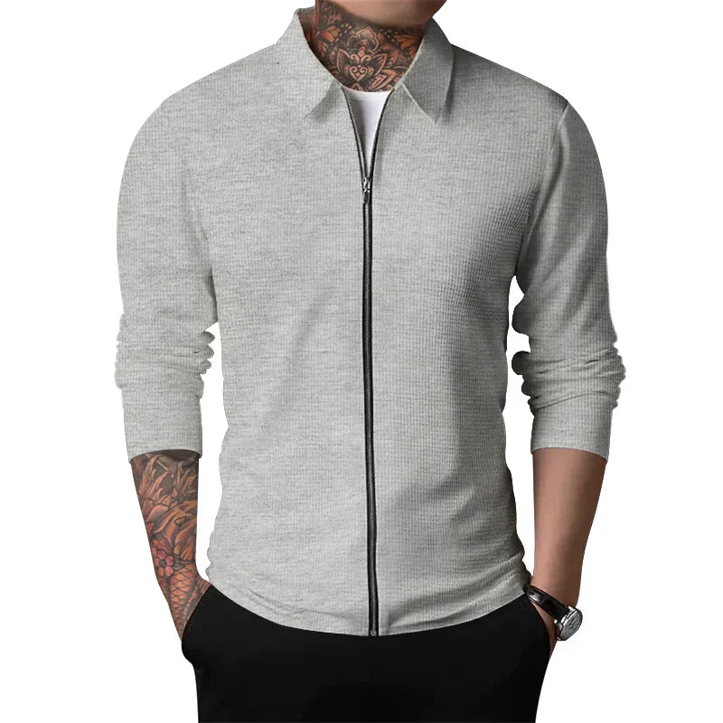 Veste Zippée À Manches Longues Avec Col Structuré Pour Homme | Idéale Pour Un Usage Quotidien Et Professionnel