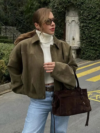 Veste De Mi-Saison Avec Fermeture Zippée Et Col Classique Pour Femme | Idéale Pour Le Printemps Et L’Automne