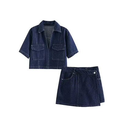 Ensemble Skort Coordonné Coupe Ajustée Asymétrique Pour Femme | Idéal Pour Occasions Décontractées Et Semi-Formelles