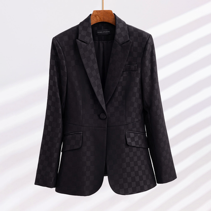 Blazer À Carreaux Avec Coupe Ajustée Pour Femme | Idéal Pour Les Occasions Quotidiennes