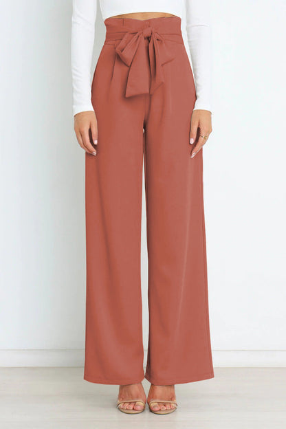Pantalon à Jambes Larges avec Taille Haute pour Femme | Idéal pour la Mi-Saison ou l’Usage Quotidien