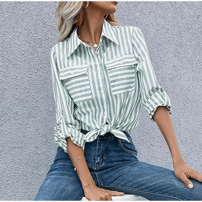 Blouse à Rayures avec Coupe Oversize pour Femme | Idéale pour les Tenues Décontractées du Quotidien