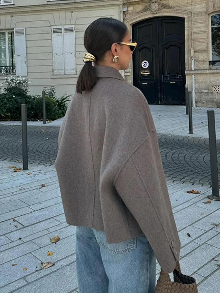 Veste Oversized Avec Boutons Et Col Large Pour Femmes | Idéale Pour Les Saisons Intermédiaires