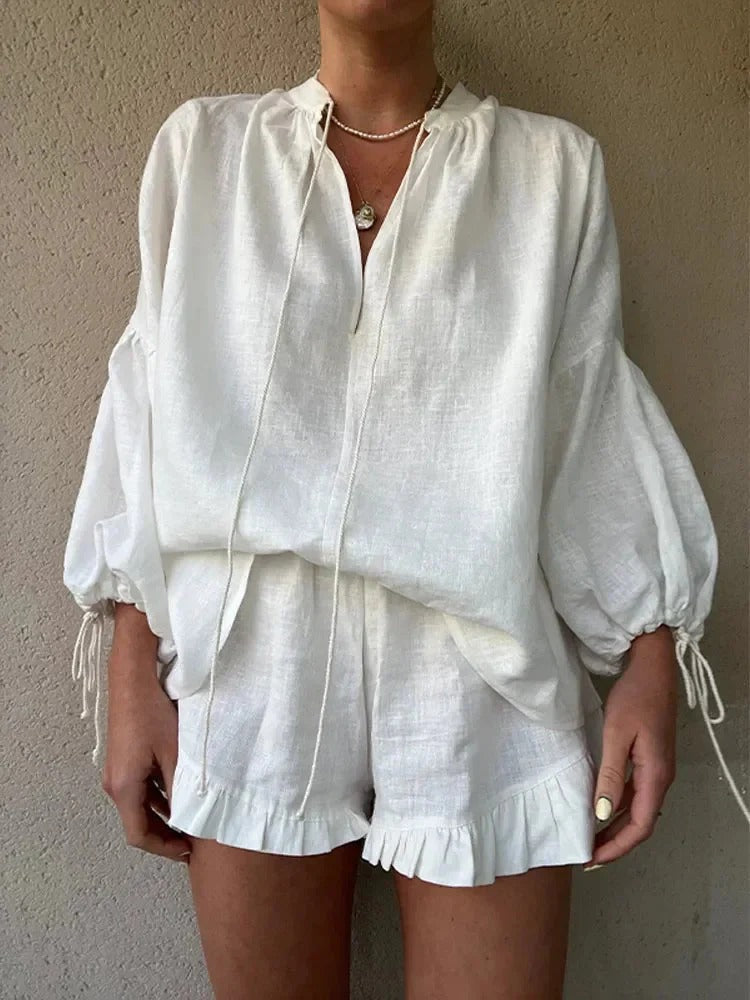 Ensemble Décontracté avec Haut Ample et Shorts Taille Haute pour Femme | Idéal pour l’Été et les Sorties Quotidiennes
