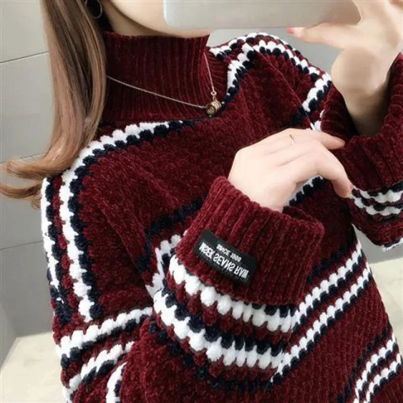 Pull À Col Haut avec Coupe Ample pour Femme | Idéal pour L’Hiver