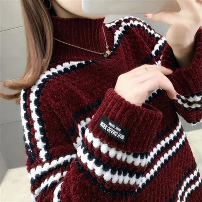 Pull À Col Haut avec Coupe Ample pour Femme | Idéal pour L’Hiver