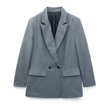 Blazer Croisé Avec Col À Revers Pour Femme | Idéal Pour Le Travail Ou Les Occasions Décontractées