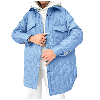 Veste Longue Matelassée avec Fermeture À Pressions pour Femmes | Idéale pour L’Hiver