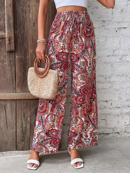Pantalon Large Avec Motif Paisley Pour Femmes | Idéal Pour Usage Quotidien Et Temps Chaud