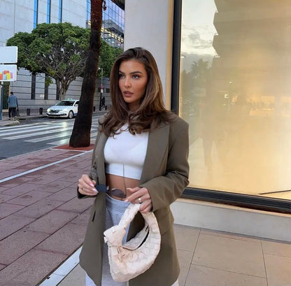 Blazer Oversize Structuré à Revers Classiques pour Femme | Idéal pour le Travail et le Quotidien