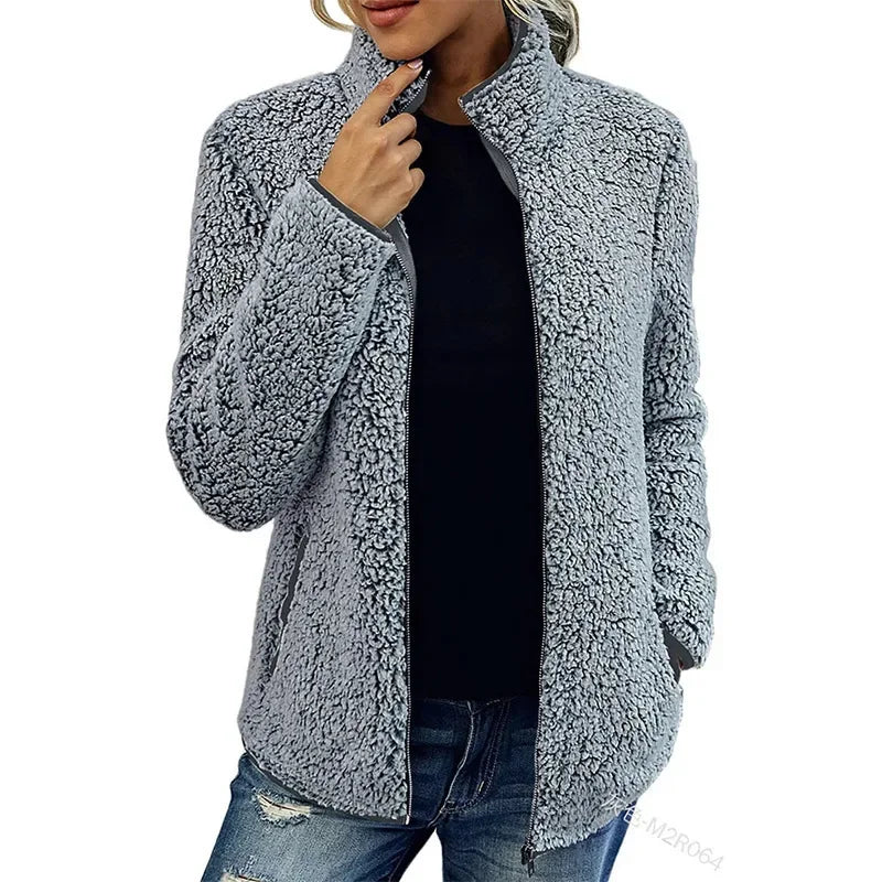 Veste Zippée à Col Montant pour Femme | Idéale pour les Jours Froids