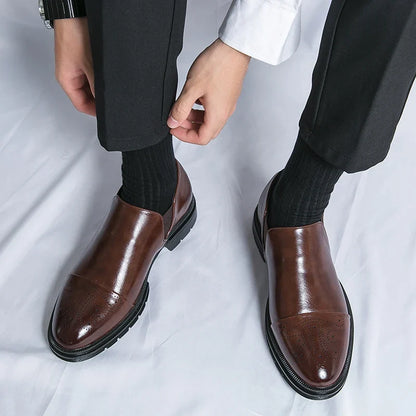 Chaussures slip-on avec détails brogue pour hommes | Idéal pour les tenues habillées et les occasions professionnelles
