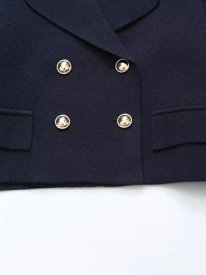 Blazer Court Double Boutonnage Oversize Pour Femme | Idéal Pour Mi-Saison