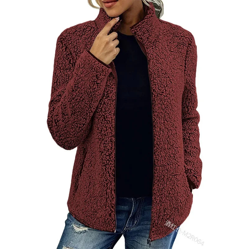 Veste Zippée à Col Montant pour Femme | Idéale pour les Jours Froids