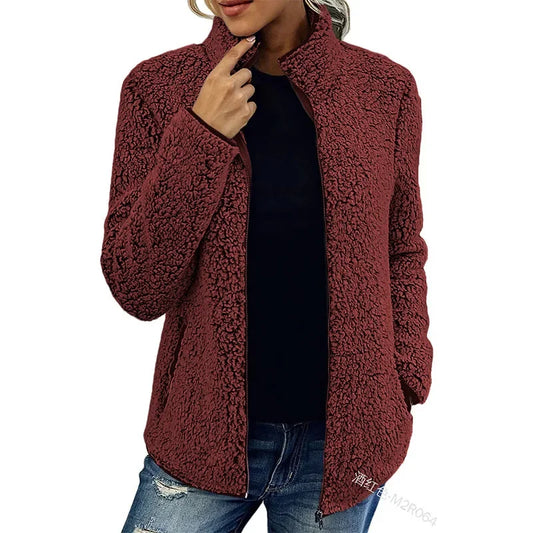 Veste Zippée à Col Montant pour Femme | Idéale pour les Jours Froids