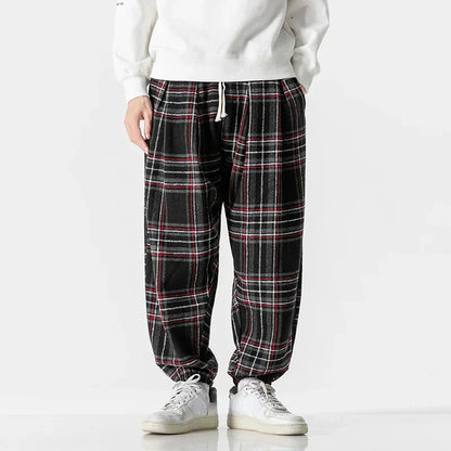 Pantalon De Survêtement À Motif À Carreaux Avec Taille Élastique Pour Homme | Idéal Pour Un Usage Décontracté