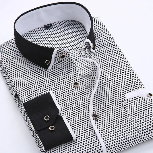 Chemise À Manches Longues Avec Col Classique Pour Homme | Idéale Pour Bureau Et Sorties