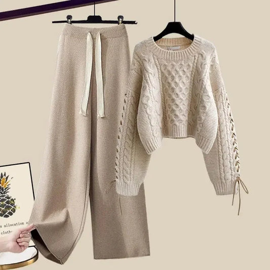 Ensemble Décontracté Deux Pièces avec Pull et Pantalon pour Femmes | Idéal pour l’Automne et l’Hiver