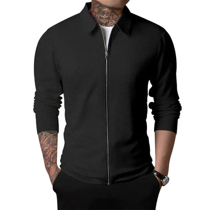 Veste Zippée À Manches Longues Avec Col Structuré Pour Homme | Idéale Pour Un Usage Quotidien Et Professionnel