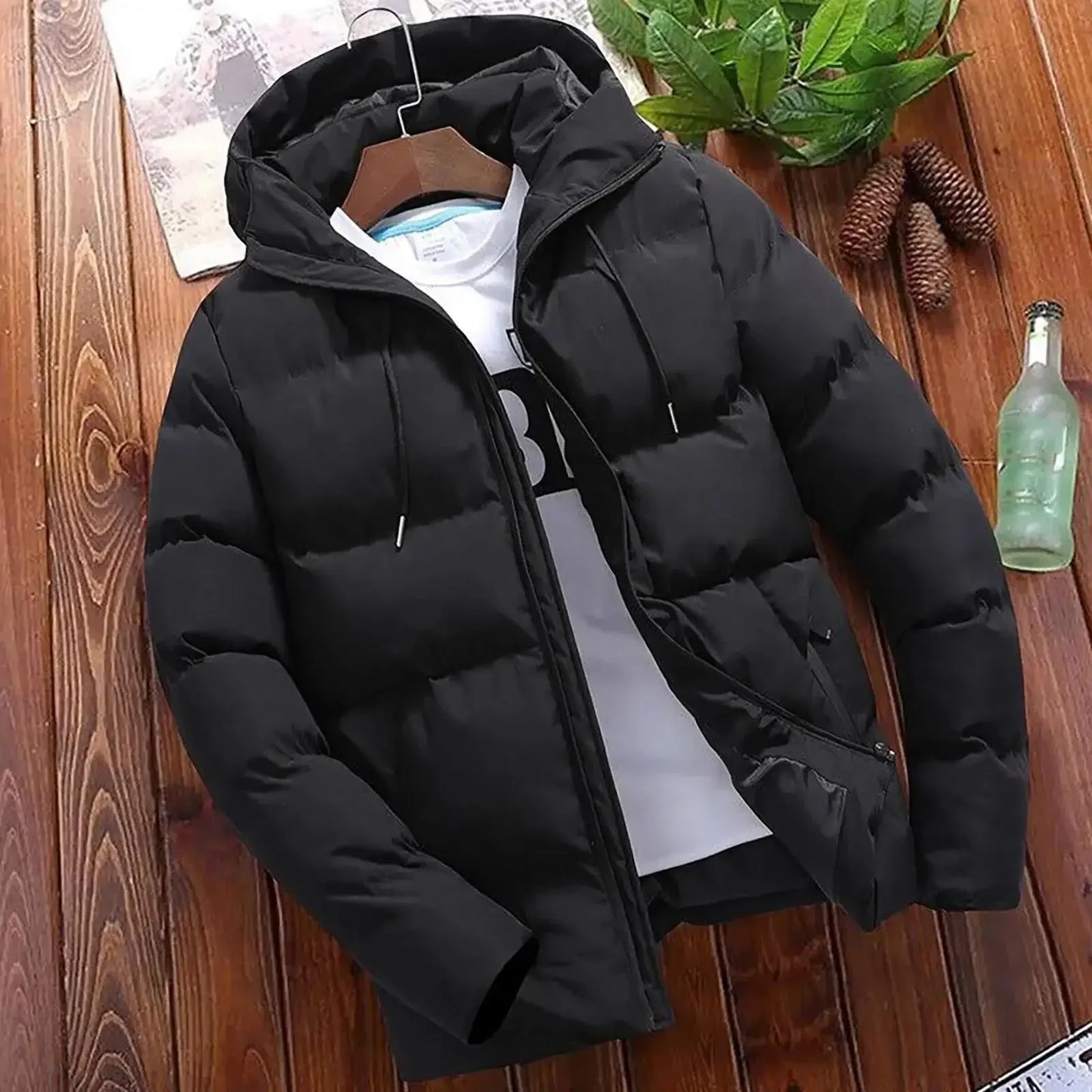 Parka à Manches Longues avec Coupe Ample et Fermeture Éclair pour Homme | Idéal pour l’Hiver