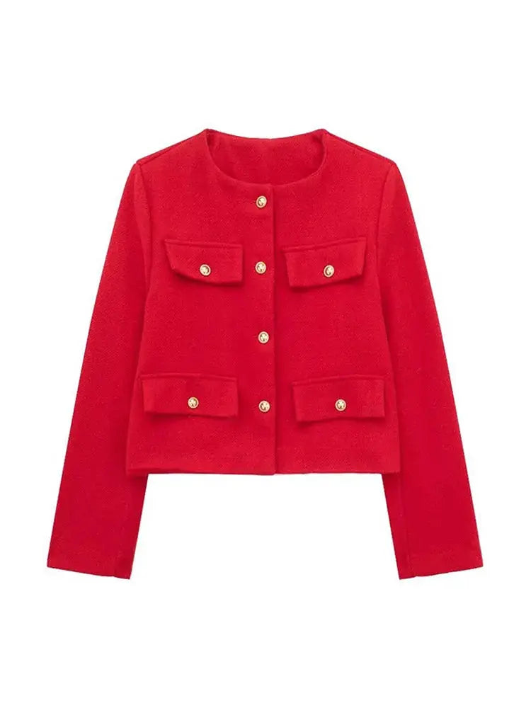Blazer À Col Rond Avec Coupe Droite Pour Femme | Idéal Pour Le Travail Et Le Quotidien