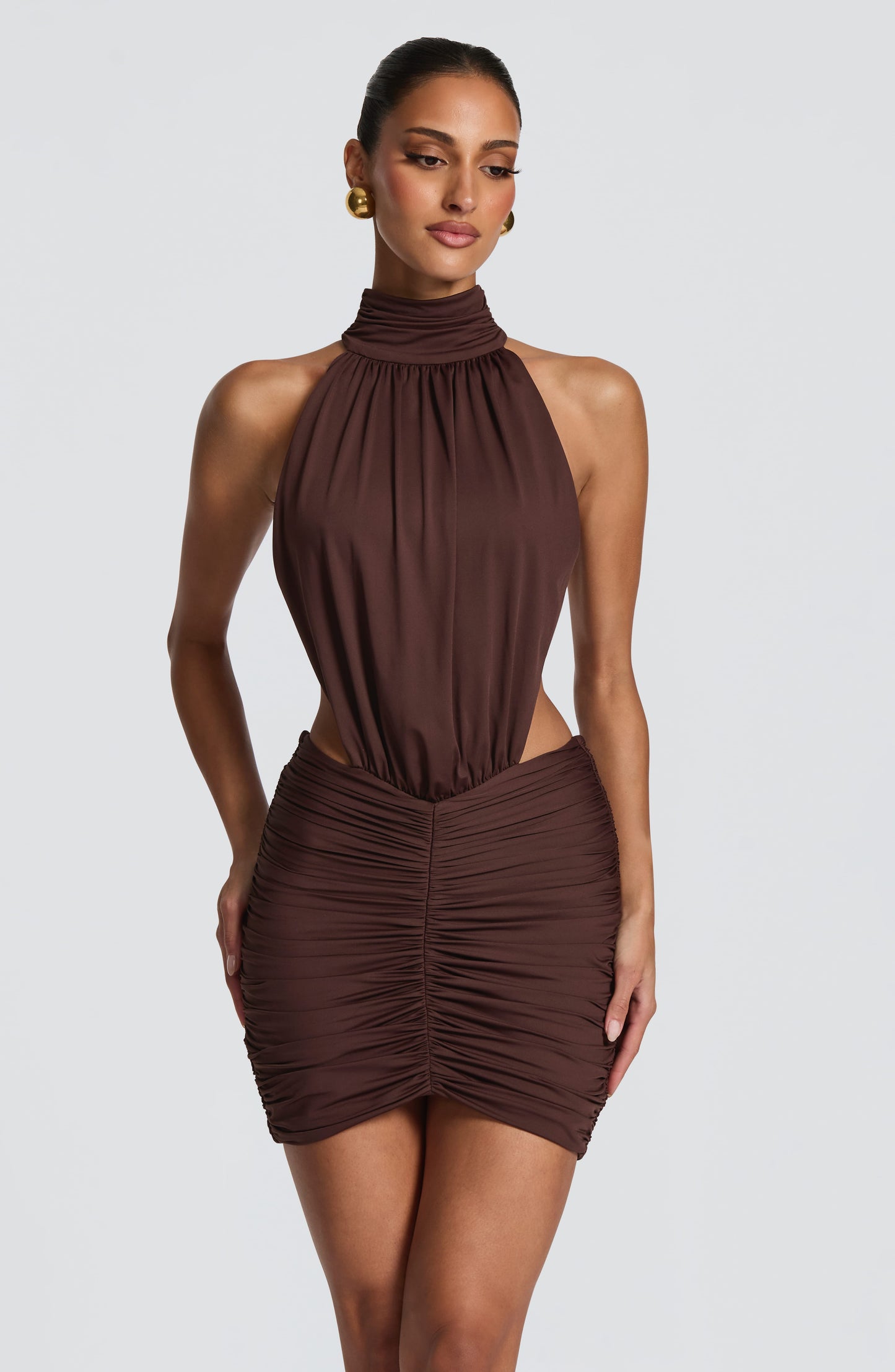 Mini Robe À Col Montant Et Dos Ouvert Pour Femme | Idéale Pour Les Soirées Et Les Occasions Estivales