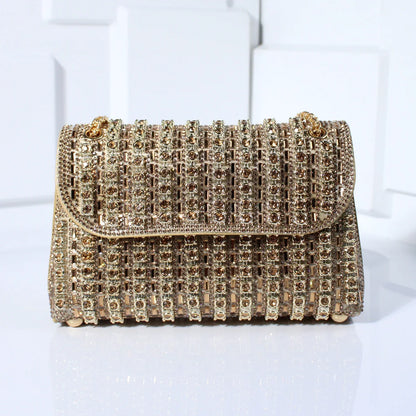 Mini Sac avec Strass et Chaîne Dorée pour Femme | Idéal pour les Soirées