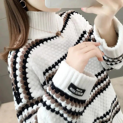 Pull À Col Haut avec Coupe Ample pour Femme | Idéal pour L’Hiver