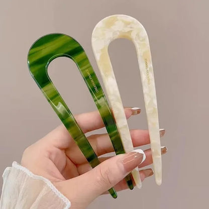 Fourche À Cheveux En U Avec Motif Marbré Pour Femmes | Idéale Pour Les Chignons Et Coiffures Du Quotidien