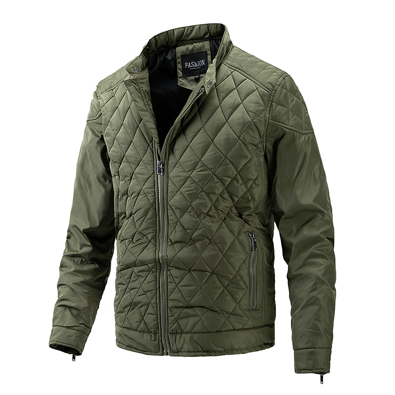 Veste Matelassée avec Fermeture Zippée et Col Montant pour Hommes | Idéal pour Saisons Intermédiaires