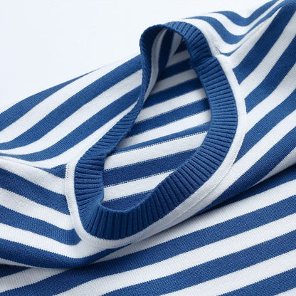Pull À Rayures Avec Col Rond Et Coupe Légèrement Ample Pour Femmes | Idéal Pour Tenues Quotidiennes