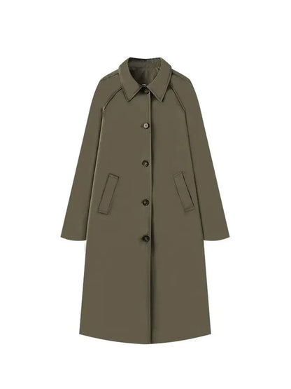 Trench-Coat Oversize à Fermeture Boutonnée et Poches pour Femmes | Ideal for Mi-Saison et Usage Quotidien
