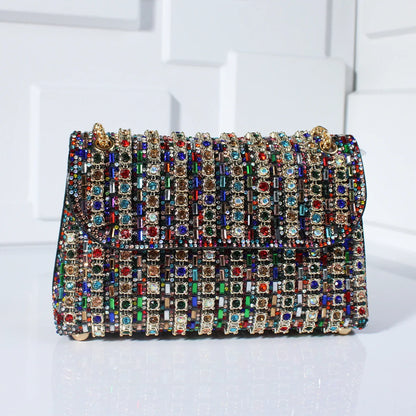 Mini Sac avec Strass et Chaîne Dorée pour Femme | Idéal pour les Soirées