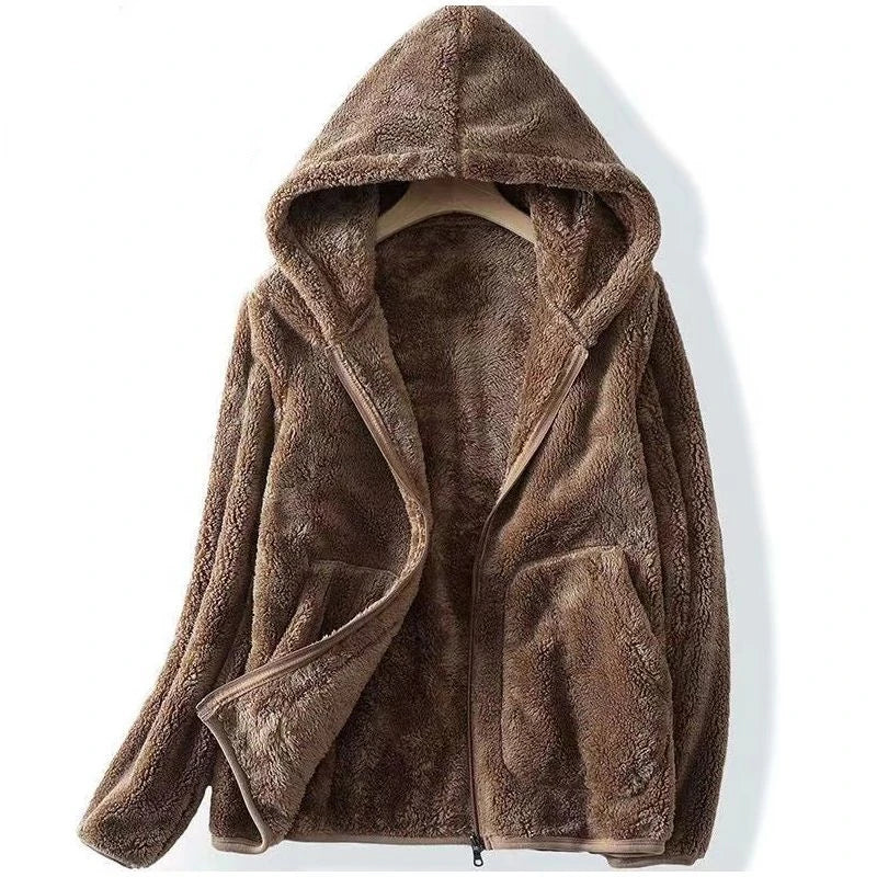 Manteau zippé à capuche pour femmes