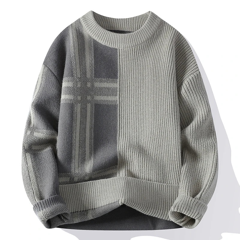 Pull En Maille À Motif Carreaux Avec Col Rond Pour Homme | Idéal Pour Usage Quotidien
