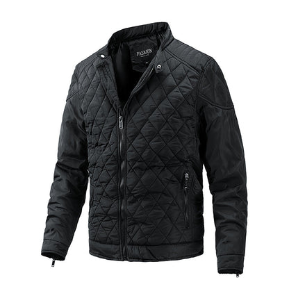Veste Matelassée avec Fermeture Zippée et Col Montant pour Hommes | Idéal pour Saisons Intermédiaires