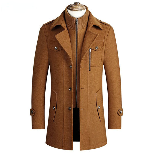Manteau Long avec Col Amovible pour Homme | Idéal pour Automne et Hiver