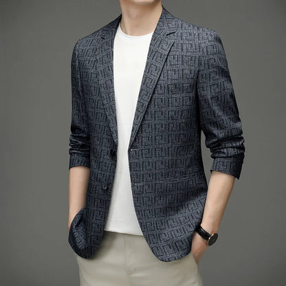 Blazer Pour Homme Avec Motif Géométrique Et Coupe Standard Pour Adulte | Idéal Pour Usage Formel Et Semi-Formel