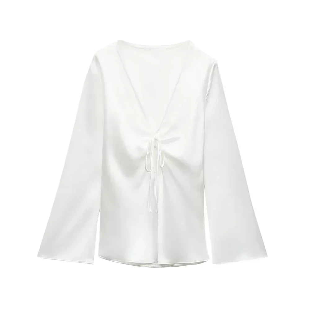 Blouse À Manches Longues En Soie Pour Femme | Idéale Pour Usage Quotidien Et Professionnel