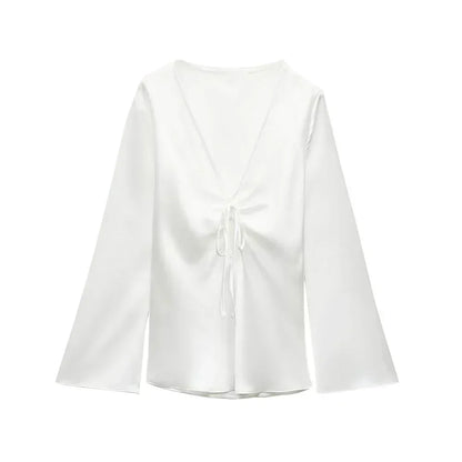Blouse À Manches Longues En Soie Pour Femme | Idéale Pour Usage Quotidien Et Professionnel