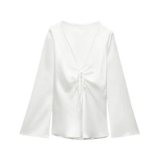 Blouse À Manches Longues En Soie Pour Femme | Idéale Pour Usage Quotidien Et Professionnel