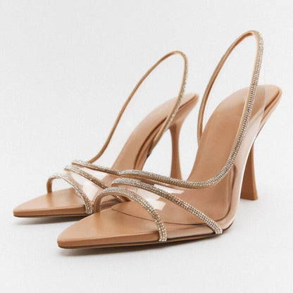 Sandales À Talon Haut Avec Bride Arrière Et Bout Ouvert Pour Femmes | Idéales Pour Événements Et Occasions Formelles