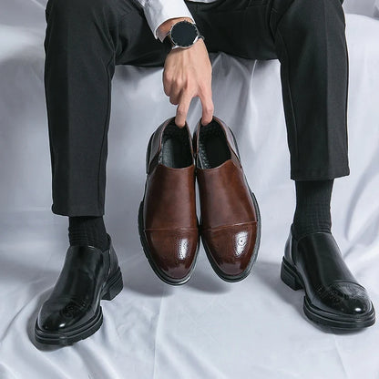 Chaussures slip-on avec détails brogue pour hommes | Idéal pour les tenues habillées et les occasions professionnelles
