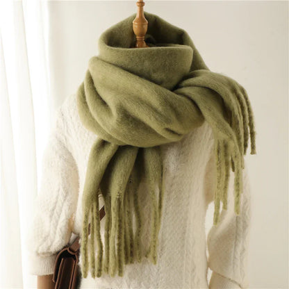 Écharpe D’Hiver Colorée pour Femme Avec Finition À Franges | Idéale pour La Saison Froide