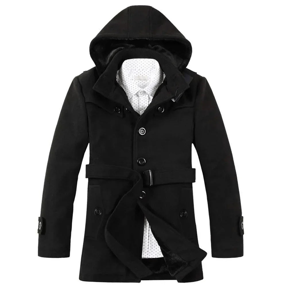 Trenchcoat avec Capuche et Ceinture pour Homme | Adapté à l’Automne et à l’Hiver