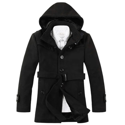 Trenchcoat avec Capuche et Ceinture pour Homme | Adapté à l’Automne et à l’Hiver