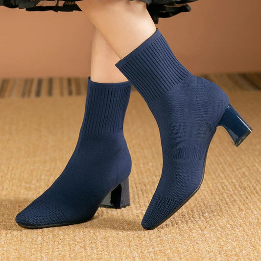 Bottines à Talon de 5,5 cm avec Semelle Antidérapante pour Femmes | Idéales pour l’Automne et l’Hiver