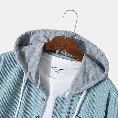 Chemise à capuche boutonnée pour hommes