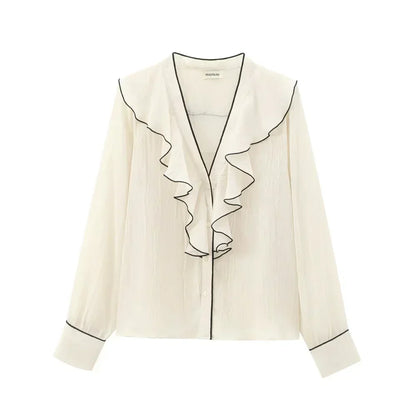 Blouse À Manches Longues Avec Coupe Ajustée Pour Femme | Idéale Pour Usage Quotidien Et Professionnel