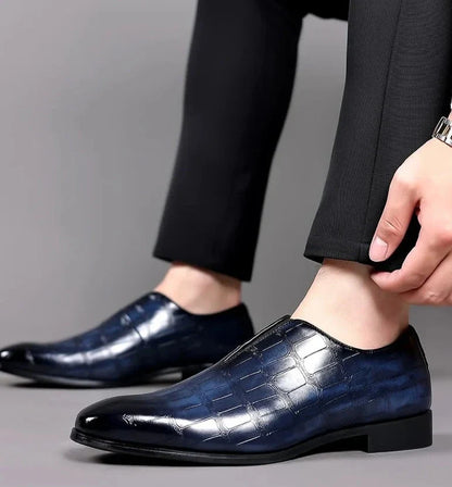 Mocassin pour homme à motif façon croco brillant sans lacets | Idéal pour les occasions habillées et le bureau